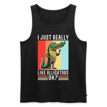 J’aime vraiment les alligators - Débardeur bio Premium Homme - noir - Devant - Michal (187cm)
