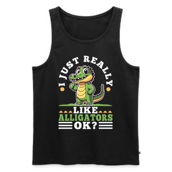 J’aime vraiment les alligators - Débardeur bio Premium Homme - noir - Devant - Michal (187cm)