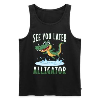 À plus tard Alligator - Débardeur bio Premium Homme - noir - Devant - AI Model Male 178 light (178cm)