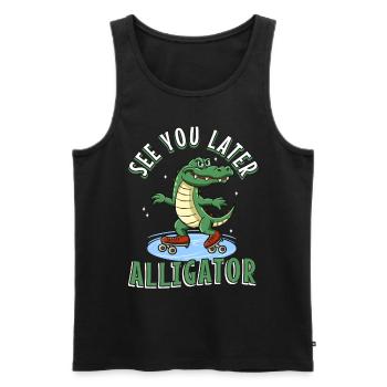 À plus tard Alligator - Débardeur bio Premium Homme - noir - Devant - AI Model Male 178 light (178cm)