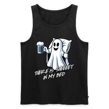 Drôle de fantôme disant costume d’Halloween - Débardeur bio Premium Homme - noir - Devant - Michal (187cm)