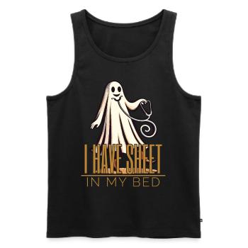 Funny Ghost Saying Halloween Costume - Men's Premium Organic Tank Top - black - Front - AI Model Male 178 light (178cm)