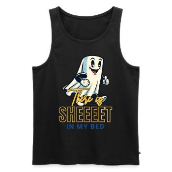 Funny Ghost Saying Occult Halloween Ghost - Men's Premium Organic Tank Top - black - Front - AI Model Male 178 light (178cm)