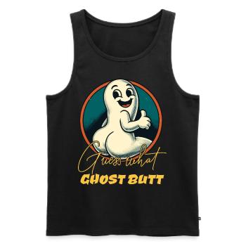 Guess What Ghosts Butt Funny Ghosts Saying - Men's Premium Organic Tank Top - black - Front - AI Model Male 178 light (178cm)