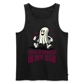Funny Ghost Saying Occult Halloween Ghost - Men's Premium Organic Tank Top - black - Front - AI Model Male 178 light (178cm)