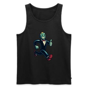 Retro Vintage Stil Halloween Zombie Kostüm Deko - Männer Premium Bio Tank Top - Schwarz - Vorne - AI Model Male 178 light (178cm)