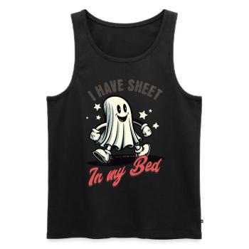 Funny Ghost Saying Halloween Costume - Men's Premium Organic Tank Top - black - Front - AI Model Male 178 light (178cm)