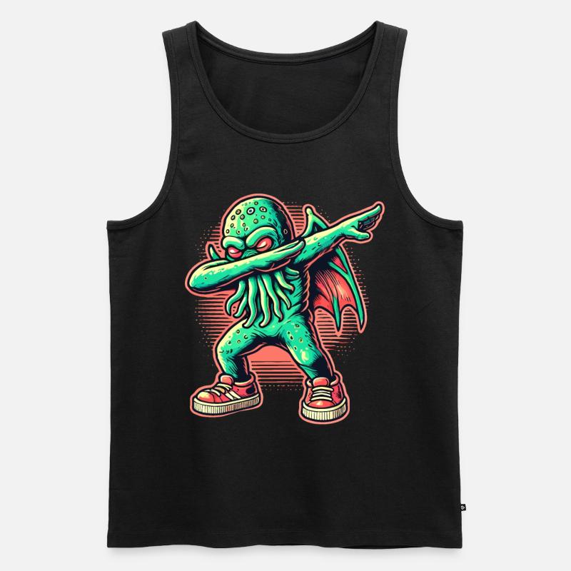 Dabbing drôle Cthulhu Dabbing Design - Débardeur bio Premium Homme - noir