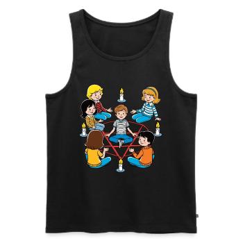 Retro Design Occult Summoning Rituals Vintage - Men's Premium Organic Tank Top - black - Front - AI Model Male 178 light (178cm)