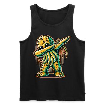 Drôle Dabbing Cthulhu Pieuvre dystopique - Débardeur bio Premium Homme - noir - Devant - Michal (187cm)