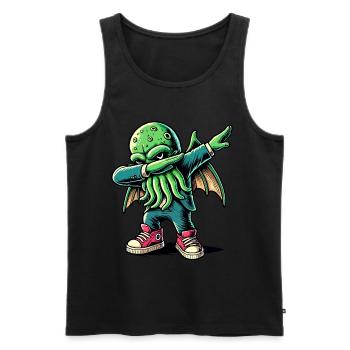 Funny Dabbing Cthulhu Dabbing Design - Men's Premium Organic Tank Top - black - Front - Michal (187cm)