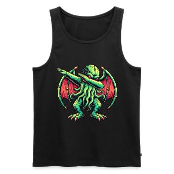 Funny Dabbing Cthulhu Dabbing Design - Men's Premium Organic Tank Top - black - Front - Michal (187cm)