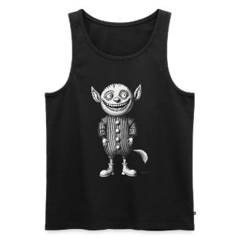 Creepy Monster Design Halloween Gnome Outfit - Men's Premium Organic Tank Top - black - Front - AI Model Male 178 light (178cm)