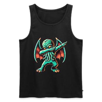 Dabbing drôle Cthulhu Dabbing Design - Débardeur bio Premium Homme - noir - Devant - Michal (187cm)