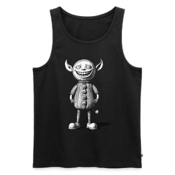 Creepy Monster Design Halloween Gnome Outfit - Men's Premium Organic Tank Top - black - Front - AI Model Male 178 light (178cm)