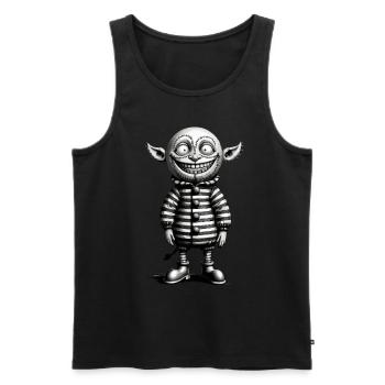 Halloween Gnome Outfit Creepy Monster Design - Men's Premium Organic Tank Top - black - Front - AI Model Male 178 light (178cm)