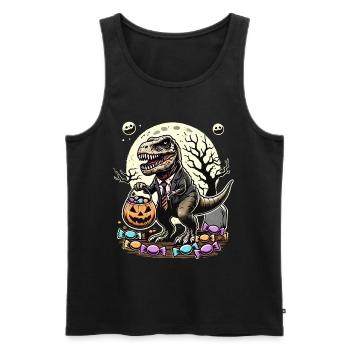Drôle TRex Zombie Love Candy - Débardeur bio Premium Homme - noir - Devant - Michal (187cm)