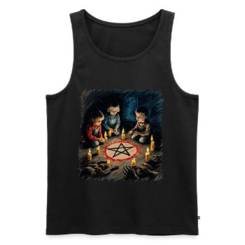 Retro Vintage Design Halloween Lover Outfit - Men's Premium Organic Tank Top - black - Front - Michal (187cm)