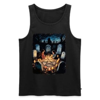 Retro Vintage Design Occult Summoning Rituals - Men's Premium Organic Tank Top - black - Front - AI Model Male 178 light (178cm)