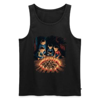Occult Summoning Rituals Retro Vintage Design - Men's Premium Organic Tank Top - black - Front - AI Model Male 178 light (178cm)