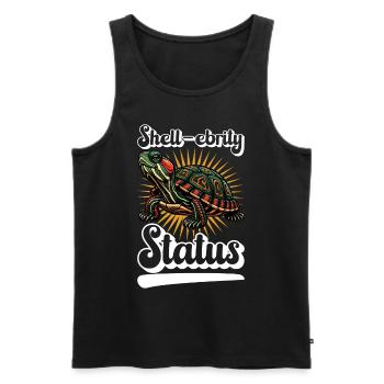 Turtle Red-eared Turtle - Men's Premium Organic Tank Top - black - Front - Michal (187cm)