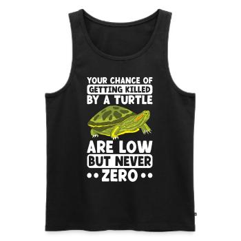Turtle Red-eared Turtle - Men's Premium Organic Tank Top - black - Front - Michal (187cm)