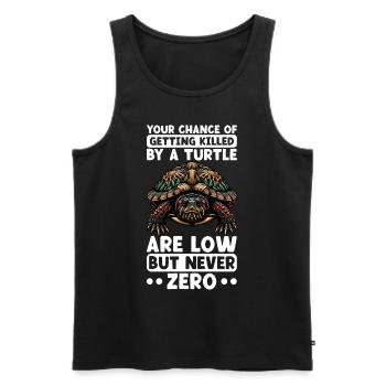 Turtle Red-eared Turtle - Men's Premium Organic Tank Top - black - Front - Michal (187cm)