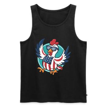 Patriotisches USA Huhn - Männer Premium Bio Tank Top - Schwarz - Vorne - Michal (187cm)