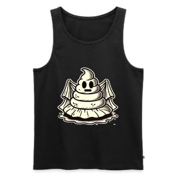 Funny poop pile feces ghost humorous - Men's Premium Organic Tank Top - black - Front - AI Model Male 178 light (178cm)