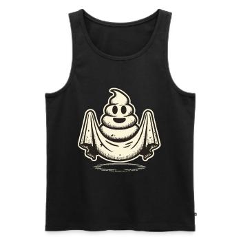 Funny poop pile feces ghost humorous - Men's Premium Organic Tank Top - black - Front - AI Model Male 178 light (178cm)