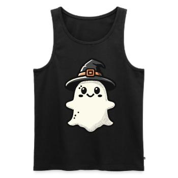 Drôle de sorcière fantôme Spooky Party - Débardeur bio Premium Homme - noir - Devant - Michal (187cm)