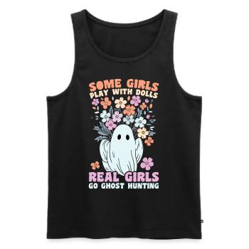 Girls Go Ghost Hunting Paranormal Adventure Ghost - Débardeur bio Premium Homme - noir - Devant - AI Model Male 178 light (178cm)