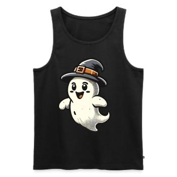 Drôle de sorcière fantôme Spooky Party - Débardeur bio Premium Homme - noir - Devant - Michal (187cm)