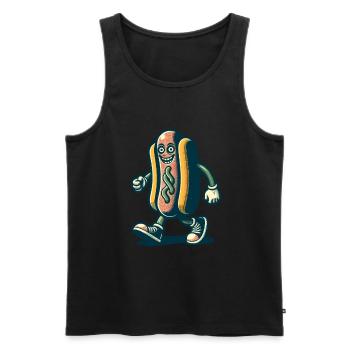 Hotdog effrayant Délicieux design d’Halloween - Débardeur bio Premium Homme - noir - Devant - Michal (187cm)