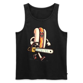 Psycho Hotdog Délicieux Design d’Halloween - Débardeur bio Premium Homme - noir - Devant - Michal (187cm)