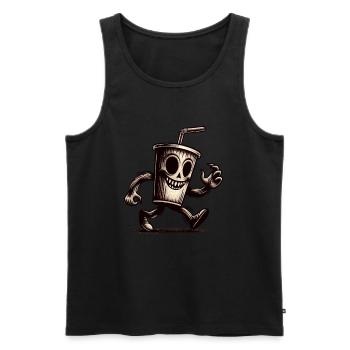 Scary drinking cup drinks for scary movies - Men's Premium Organic Tank Top - black - Front - AI Model Male 178 light (178cm)