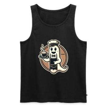Kaffeeliebhaber Barista Geist Lustiger Kaffee - Männer Premium Bio Tank Top - Schwarz - Vorne - AI Model Male 178 light (178cm)