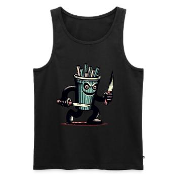 Scary Psycho Drinking Cup Drinks - Men's Premium Organic Tank Top - black - Front - AI Model Male 178 light (178cm)