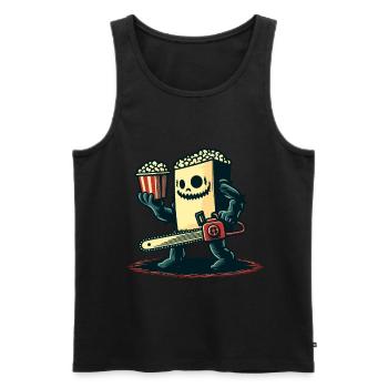 Unheimliches Psycho Popcorn Für Gruselfilme - Männer Premium Bio Tank Top - Schwarz - Vorne - Michal (187cm)