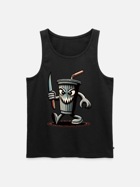 Scary Psycho Drinking Cup Drinks - Men's Premium Organic Tank Top - black