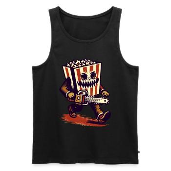 Scary Psycho Popcorn for scary movies - Men's Premium Organic Tank Top - black - Front - AI Model Male 178 light (178cm)