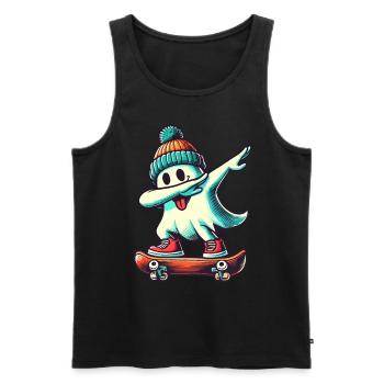 Planche à roulettes Dab Ghost Drôle Halloween Streetwear - Débardeur bio Premium Homme - noir - Devant - Michal (187cm)