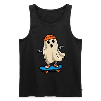 Skateboarding Funny Halloween Skateboarder - Men's Premium Organic Tank Top - black - Front - Michal (187cm)