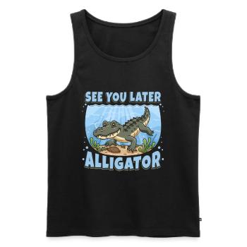 À plus tard Alligator - Débardeur bio Premium Homme - noir - Devant - AI Model Male 178 light (178cm)