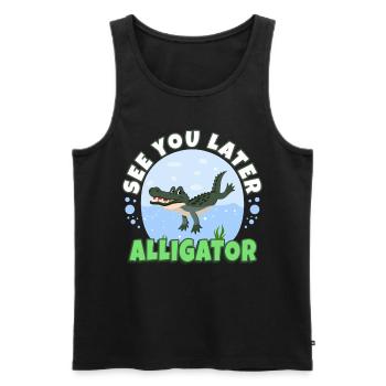 See You Later Alligator - Men's Premium Organic Tank Top - black - Front - AI Model Male 178 light (178cm)