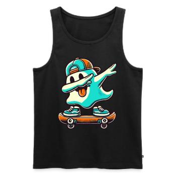 Skateboaring Dabbing Ghost Skateboard Dab - Débardeur bio Premium Homme - noir - Devant - Michal (187cm)