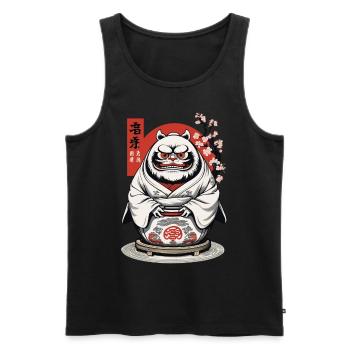 Japanischer Daruma Ästhetik Yokai Vintage - Männer Premium Bio Tank Top - Schwarz - Vorne - AI Model Male 178 light (178cm)