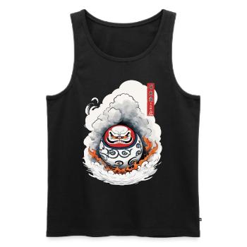 Esthétique japonaise Daruma Vintage Yokai Design - Débardeur bio Premium Homme - noir - Devant - Michal (187cm)