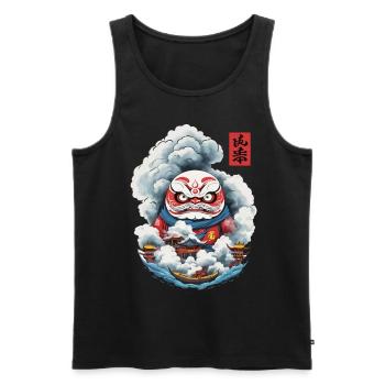 Japanischer Daruma Aesthetic Yokai Design - Männer Premium Bio Tank Top - Schwarz - Vorne - AI Model Male 178 light (178cm)