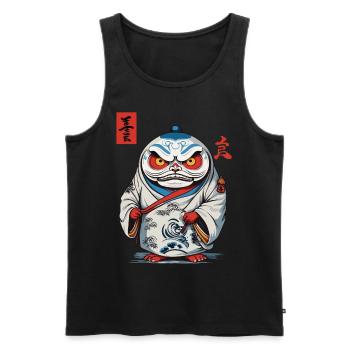 Japanischer Daruma Ästhetik Yokai Vintage - Männer Premium Bio Tank Top - Schwarz - Vorne - AI Model Male 178 light (178cm)
